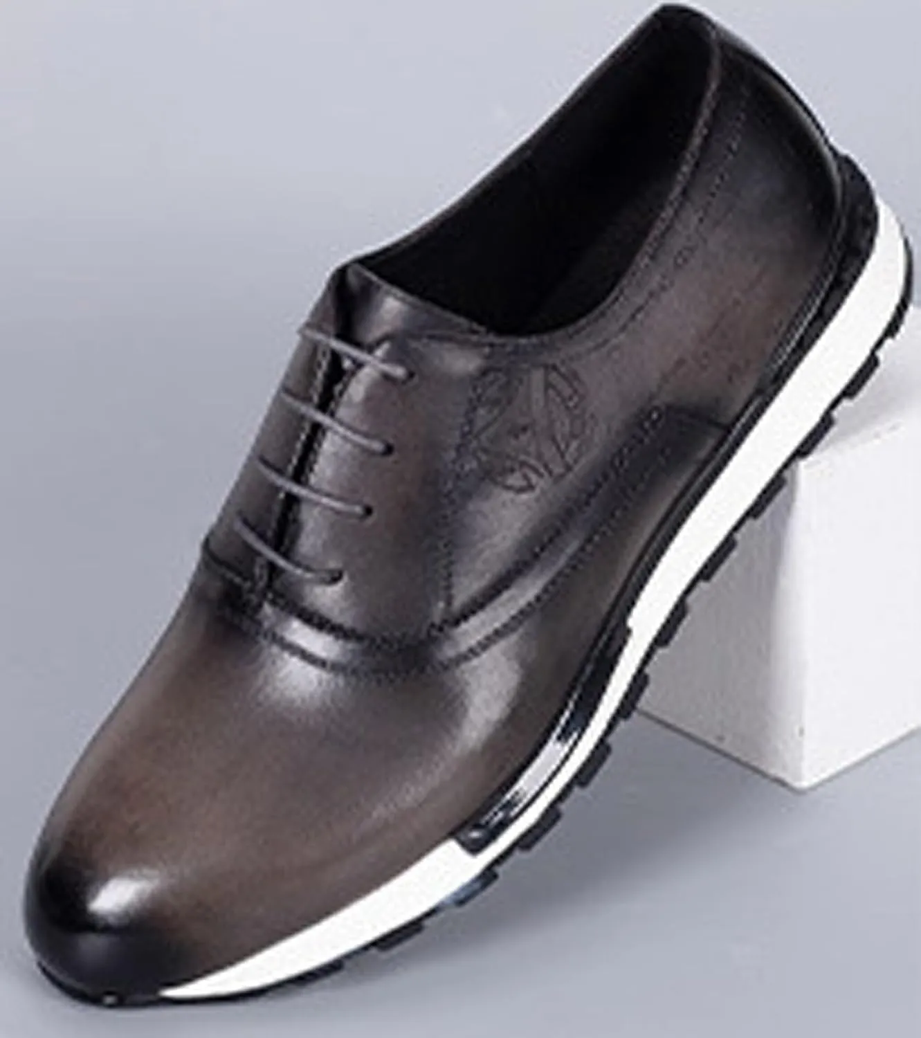 Men's Genuine Leather Wingtip Oxford Dress Shoes - Classic Brogue Business Formal Shoes for Wedding, Office- Comfortable Cushioned Insole
