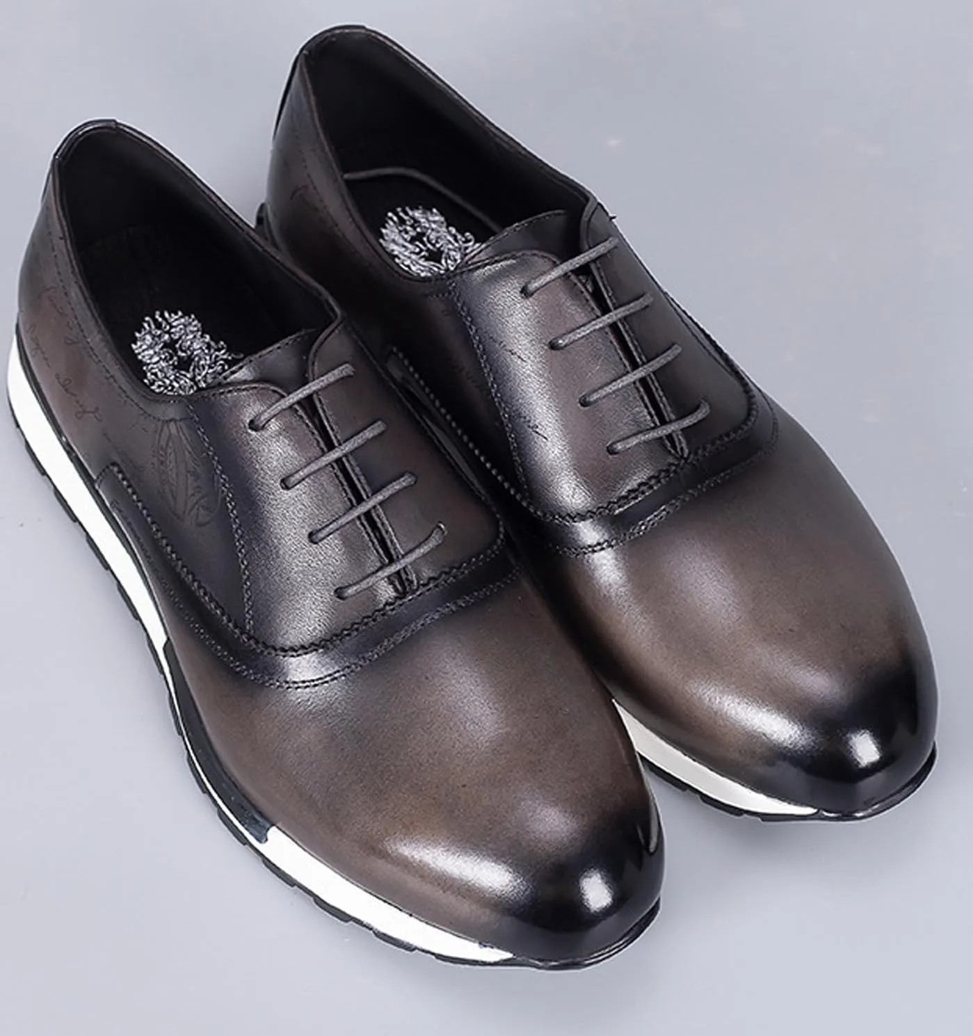 Men's Genuine Leather Wingtip Oxford Dress Shoes - Classic Brogue Business Formal Shoes for Wedding, Office- Comfortable Cushioned Insole