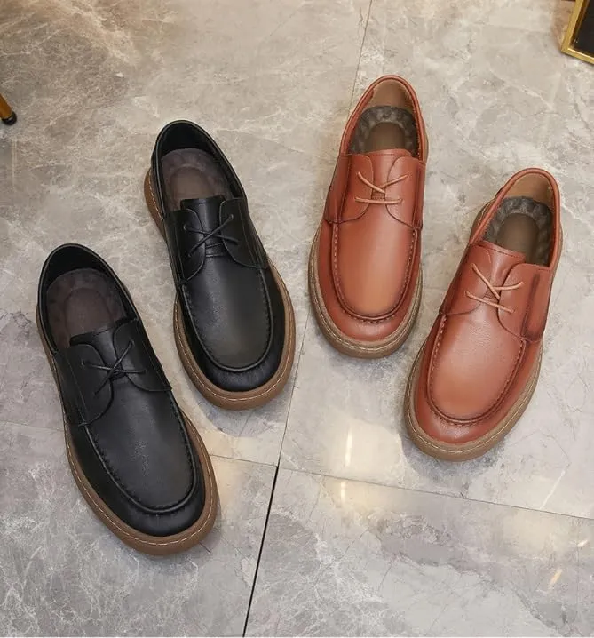 Men's Handmade Leather Modern Lace up Oxford Soft Bottom Casual Shoes for Formal Business Wedding