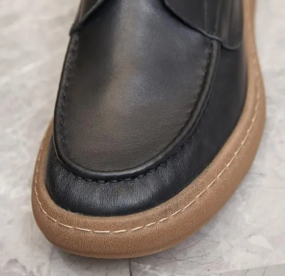 Men's Handmade Leather Modern Lace up Oxford Soft Bottom Casual Shoes for Formal Business Wedding
