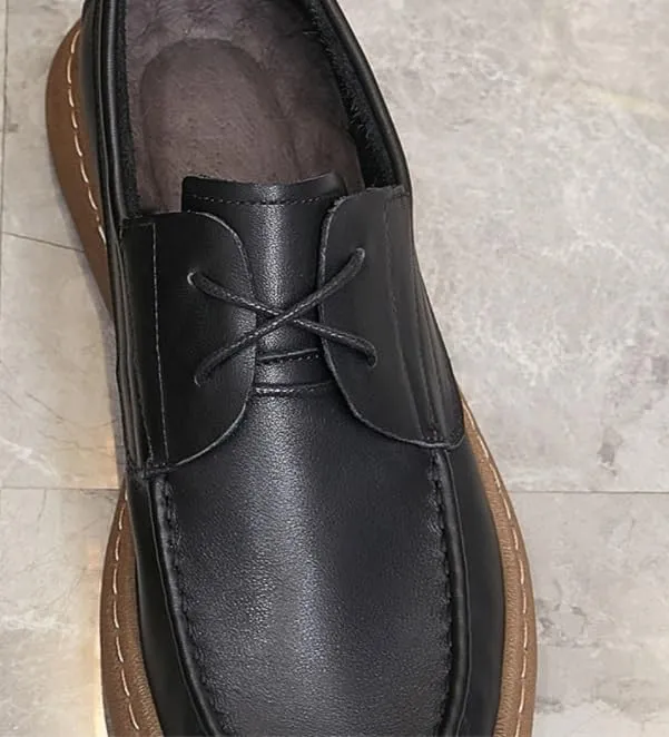 Men's Handmade Leather Modern Lace up Oxford Soft Bottom Casual Shoes for Formal Business Wedding