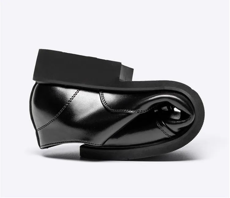 Men's Invisible Height Increasing Elevator Dress Shoes Cap Toe Lightweight Formal Loafers - 2 Inches Taller