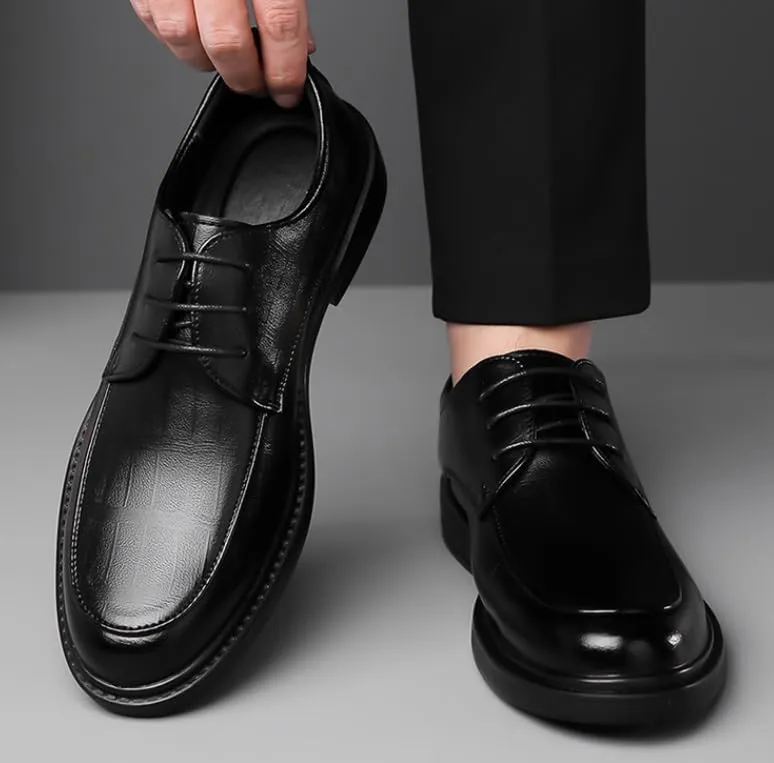 Men's Lace-Up Business Oxford Shoes Genuine Leather Loafers Comfortable Formal Weeding Tuxedo Dress Shoes for Men