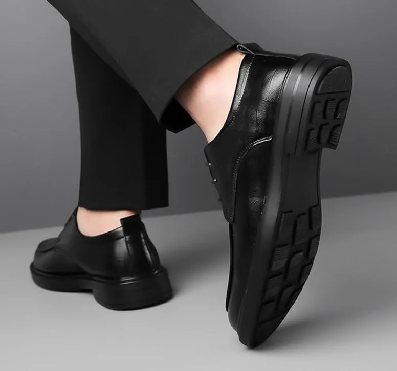 Men's Lace-Up Business Oxford Shoes Genuine Leather Loafers Comfortable Formal Weeding Tuxedo Dress Shoes for Men