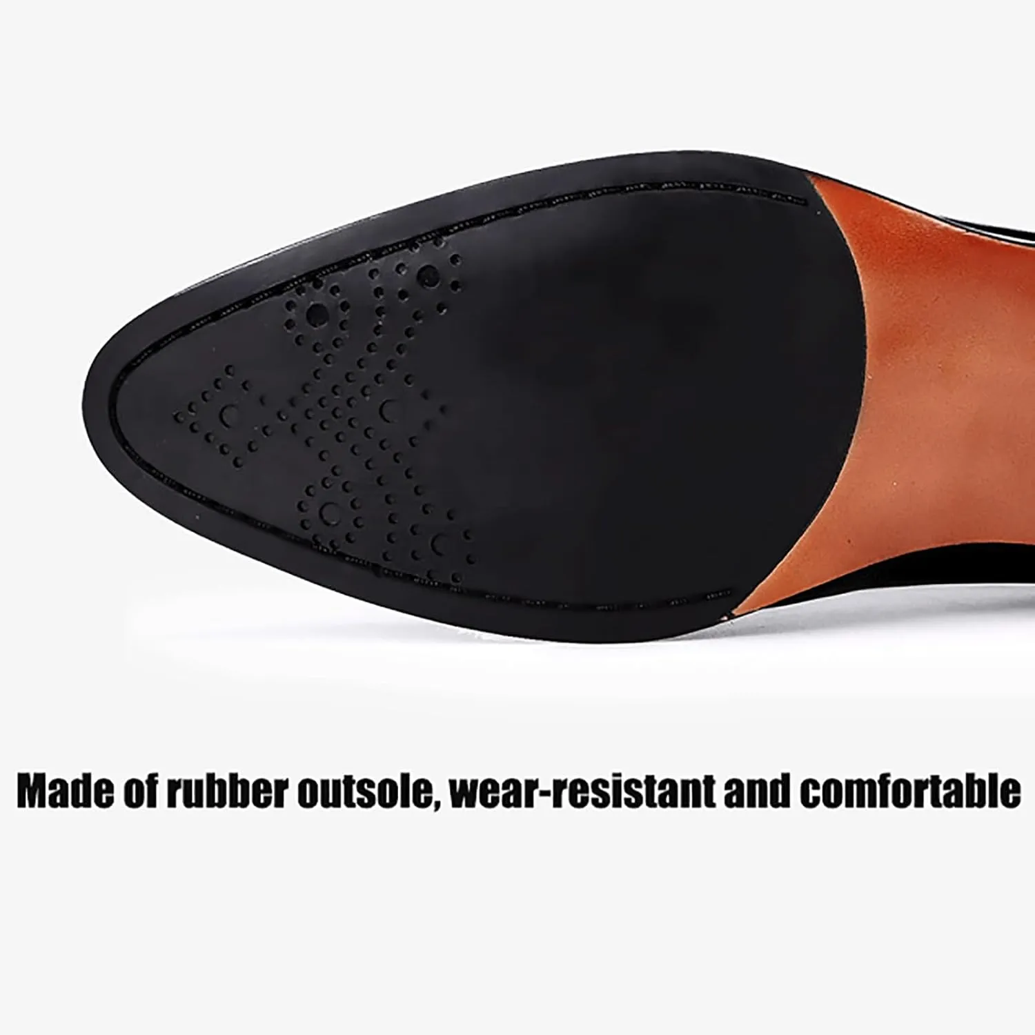 Men's Leather Dress Shoes for Formal Business Occasions Breathable Oxford Style with Non-Slip Sole Wedding Office Wear