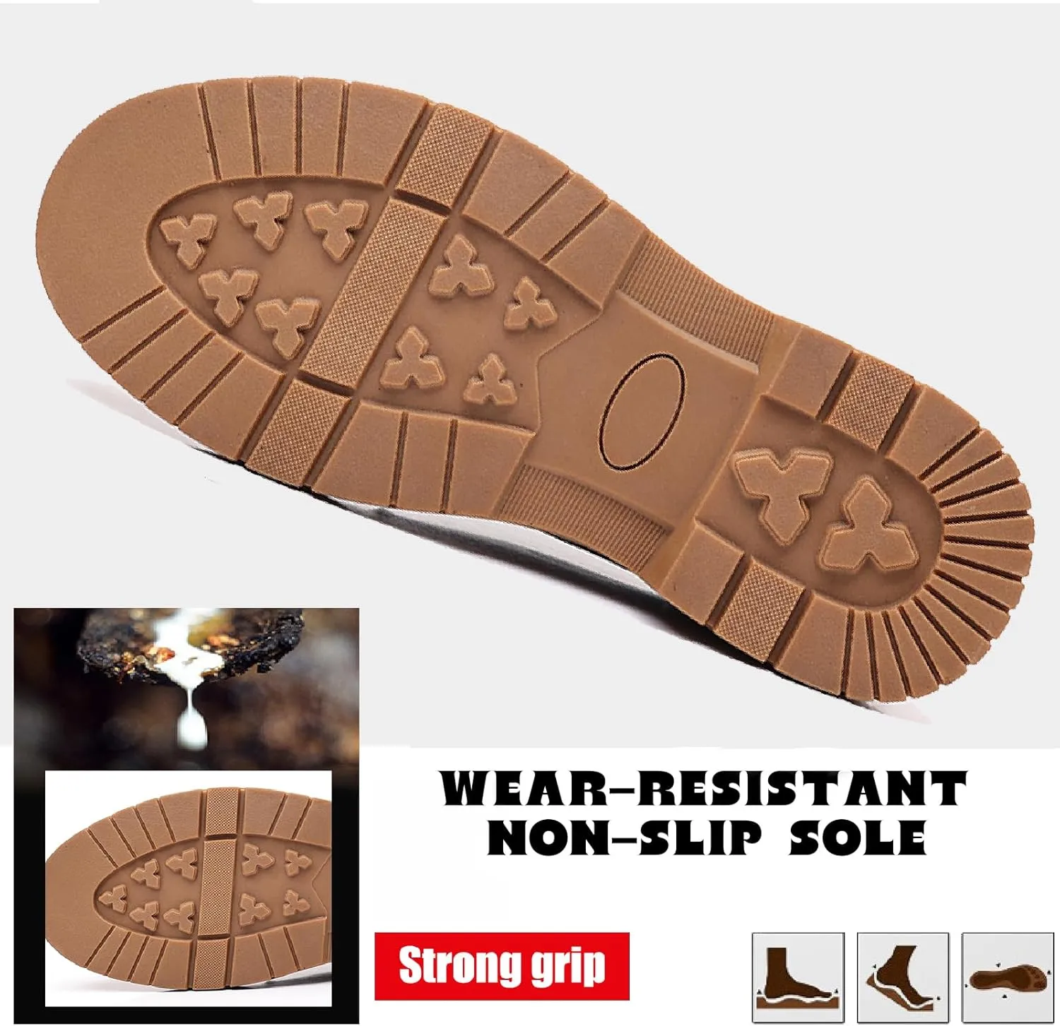 Men's Leather Lace Up Platform Oxfords Comfortable Round Toe Non-Slip Lug Sole Chunky Heel Casual Derbys Dress Shoes for Formal Business Office Leather Shoes