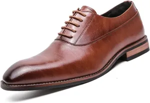 Men’s Leather Oxford Dress Shoes Classic Formal Oxfords Comfortable Business Shoes