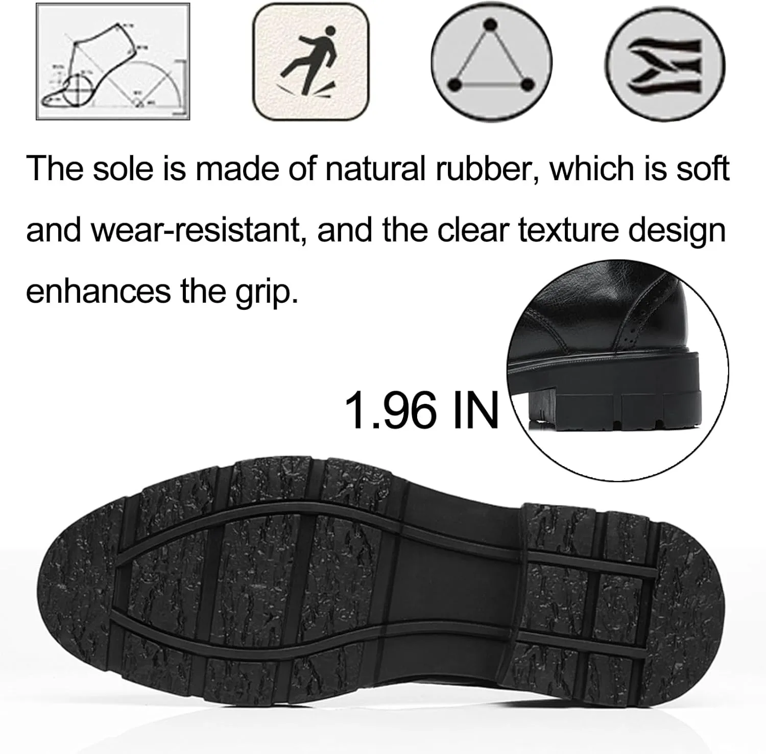Men's Leather Platform Lace Up Wingtip Oxford Shoes Comfort Breathable Lug Sole Brogue Dress Shoes Casual Business Work Shoes