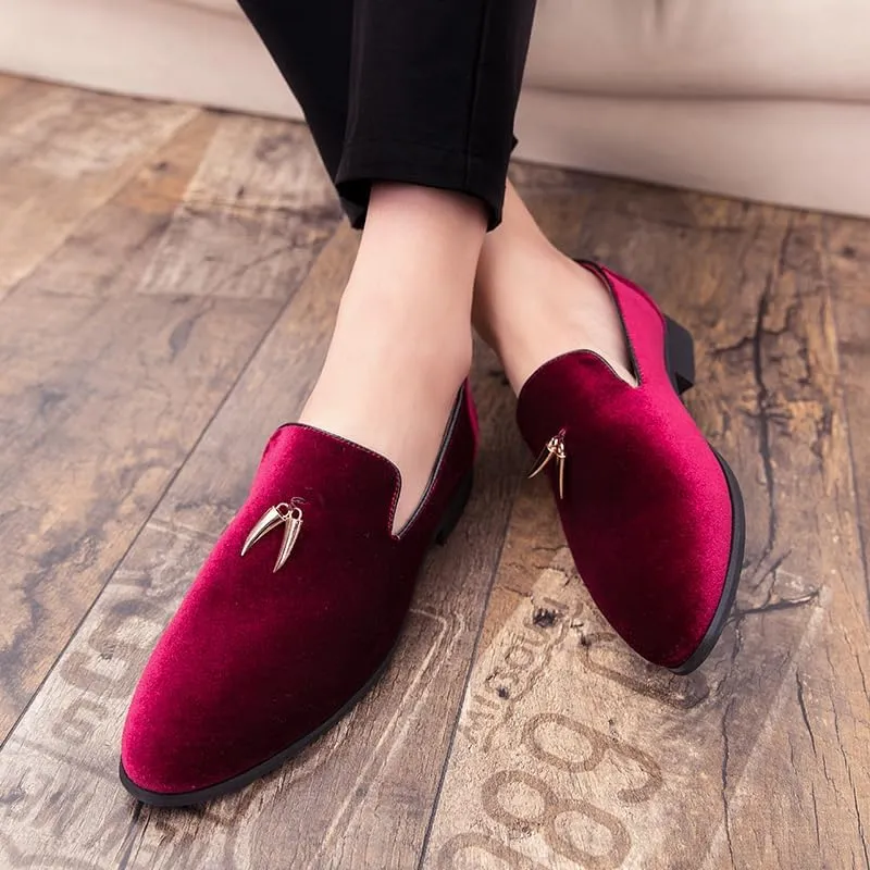 Men's Luxury Penny Loafer Slip-On Velvet Shoes Party Dancing Shoes Suede Wedding Shoes Smoking Slipper Plus Size 38-46