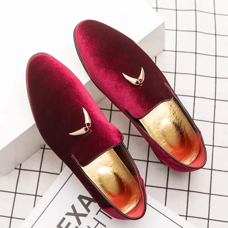 Men's Luxury Penny Loafer Slip-On Velvet Shoes Party Dancing Shoes Suede Wedding Shoes Smoking Slipper Plus Size 38-46