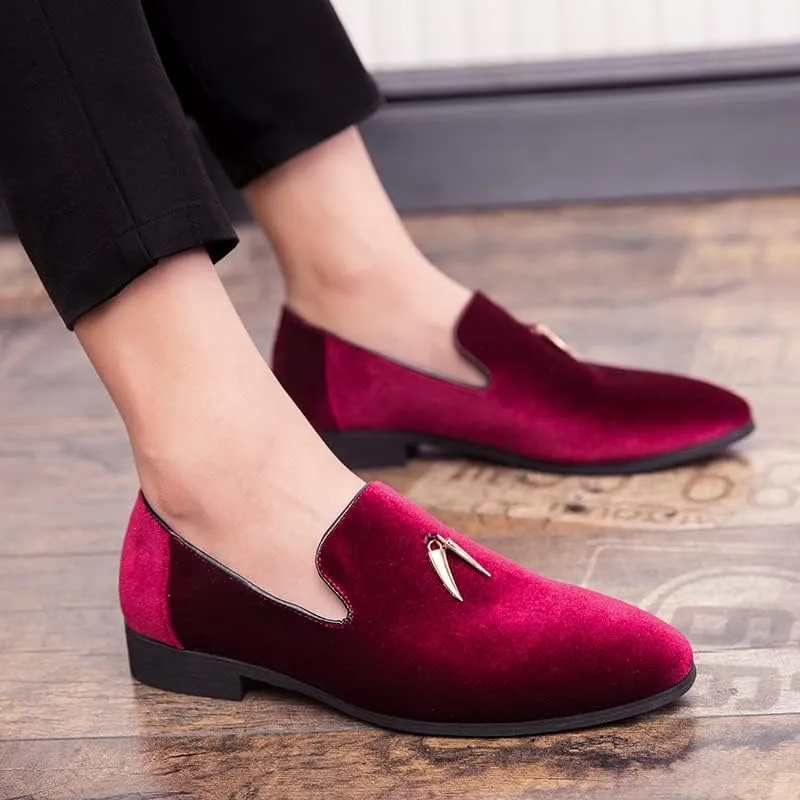 Men's Luxury Penny Loafer Slip-On Velvet Shoes Party Dancing Shoes Suede Wedding Shoes Smoking Slipper Plus Size 38-46