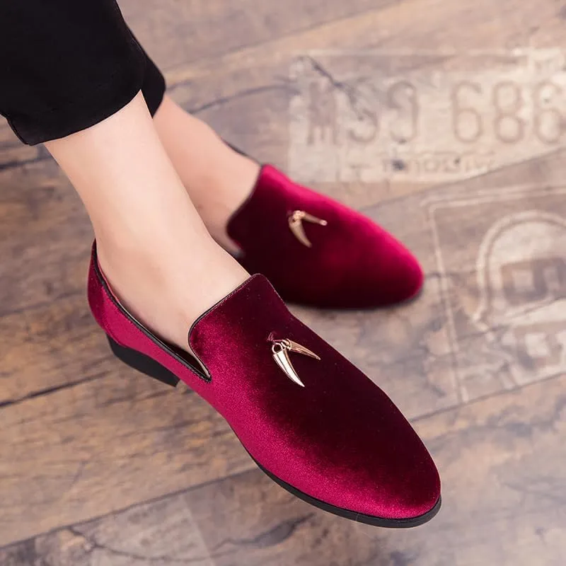 Men's Luxury Penny Loafer Slip-On Velvet Shoes Party Dancing Shoes Suede Wedding Shoes Smoking Slipper Plus Size 38-46