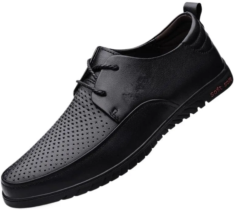 Men's Mesh Breathable Oxfords,Men's Patent Leather Business Oxford Shoes Classic Round Toe Comfortable Dress Loafers Wedding Groomsmen Shoes