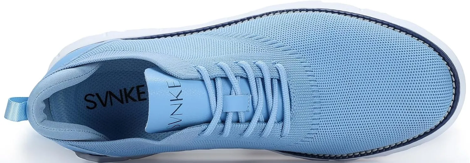 Men's Mesh Dress Shoes Casual Business Lace Up Oxford Sneakers Lightweight Breathable Walking Shoes Comfortable Thick Sole Tennis Footwear