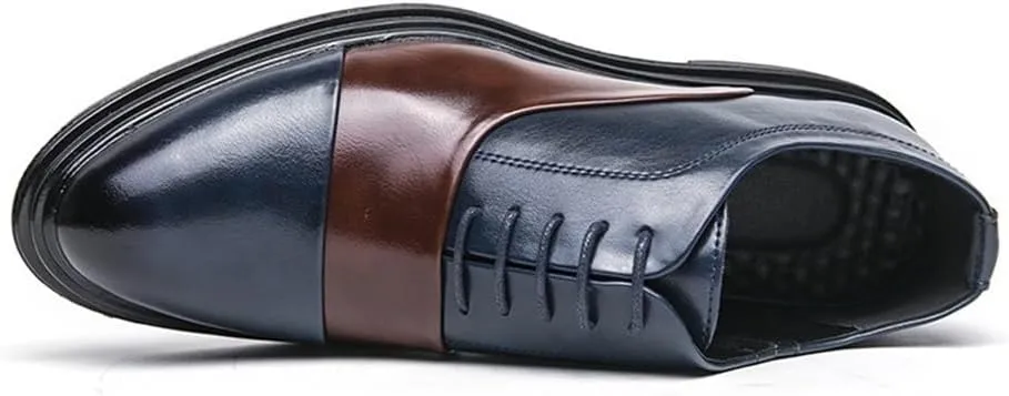 Mens Multicolor Leather Brogue Oxford Shoes Lace Up Wingtip Retro Business Prom Formal Events Comfortable