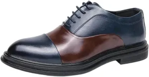 Mens Multicolor Leather Brogue Oxford Shoes Lace Up Wingtip Retro Business Prom Formal Events Comfortable