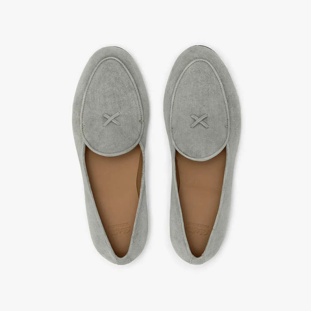 Men's Olive Grey Suede Milano Loafer From Del Toro Shoes