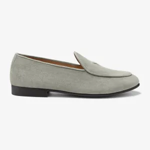 Men's Olive Grey Suede Milano Loafer From Del Toro Shoes