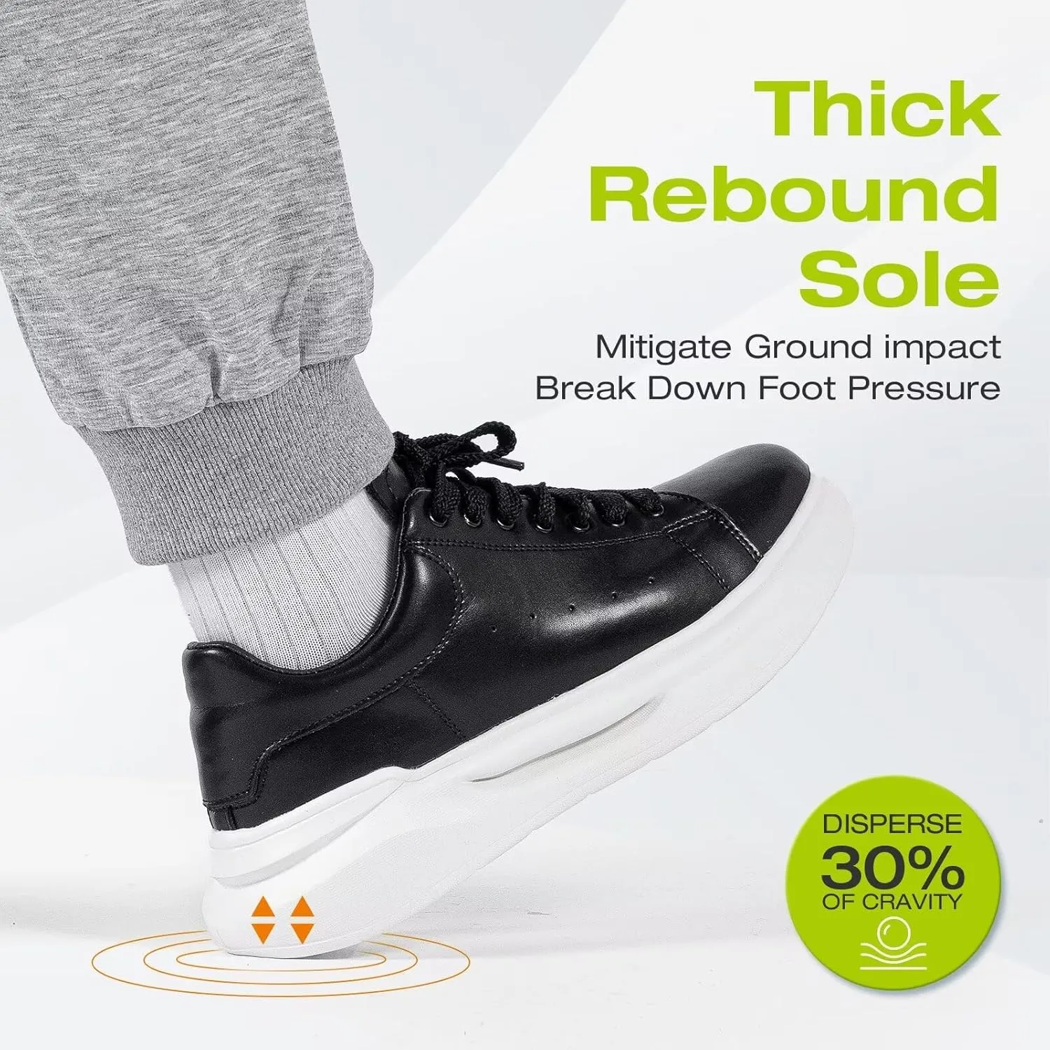 Men's Orthopedic Leather Dress Fashion Sneakers: Comfortable Arch Support Leather Oxfords for Plantar Fasciitis, Orthotic Flat Feet Casual Walking Shoes for Foot and Heel Pain Relief