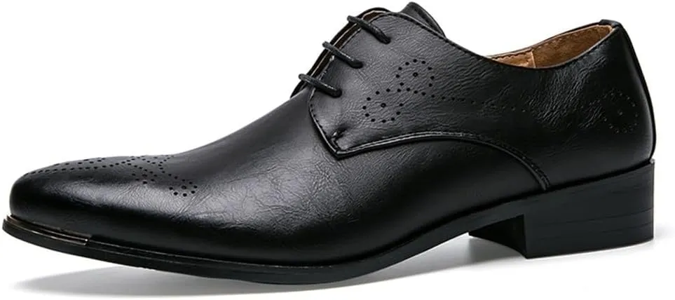 Mens Orthopedic Oxford Shoes Formal Business Lace Up Leather Pointed Toe Anti Slip Low Top Comfort Dress