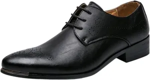 Mens Orthopedic Oxford Shoes Formal Business Lace Up Leather Pointed Toe Anti Slip Low Top Comfort Dress