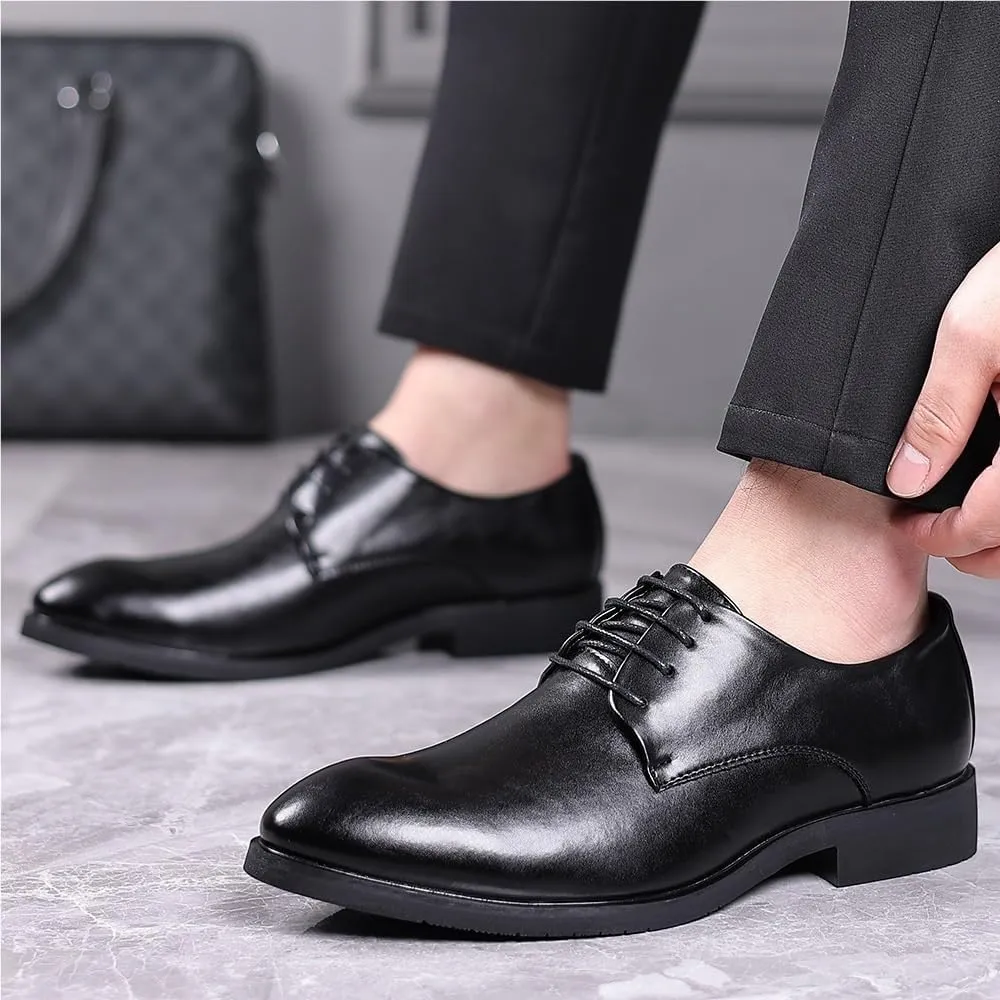 Mens Oxford Dress Shoes Business Leather Lace Up Breathable Brogue Casual Outdoor Comfortable Shoes for Men