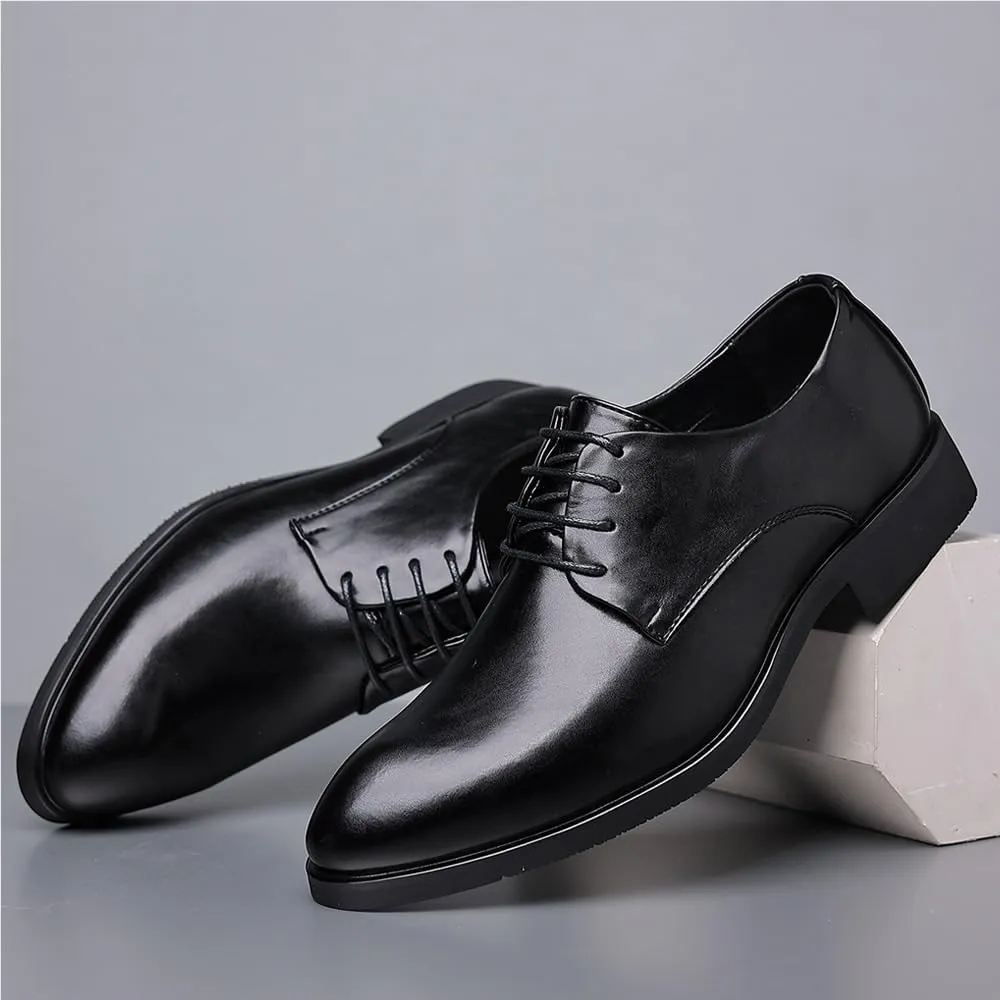 Mens Oxford Dress Shoes Business Leather Lace Up Breathable Brogue Casual Outdoor Comfortable Shoes for Men