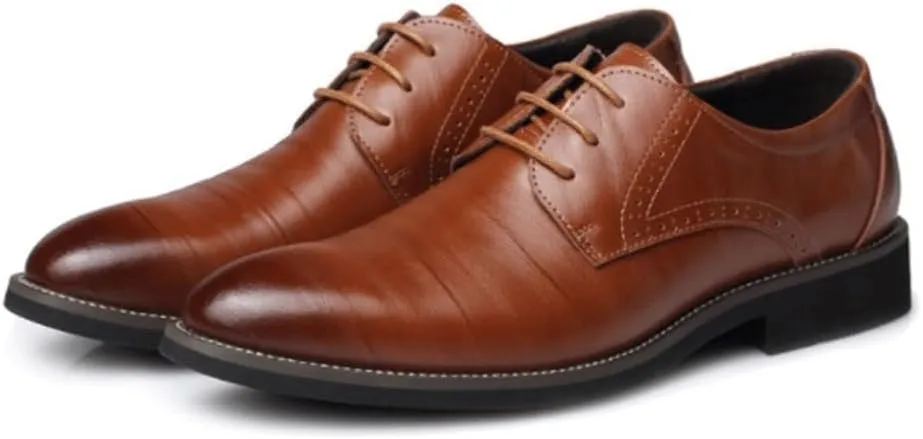 Mens Oxford Shoes Business Leather Casual Lace Up Breathable Loafers Flats Driving Formal Tuxedo Shoes for Men Comfortable