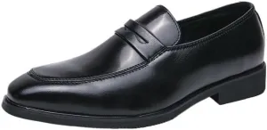Men's Oxford Shoes Slip On Round Toe Crocodile Print Cowhide Non-Slip Anti-Slip Block Heel Outdoor Shoes for Casual & Formal Wear