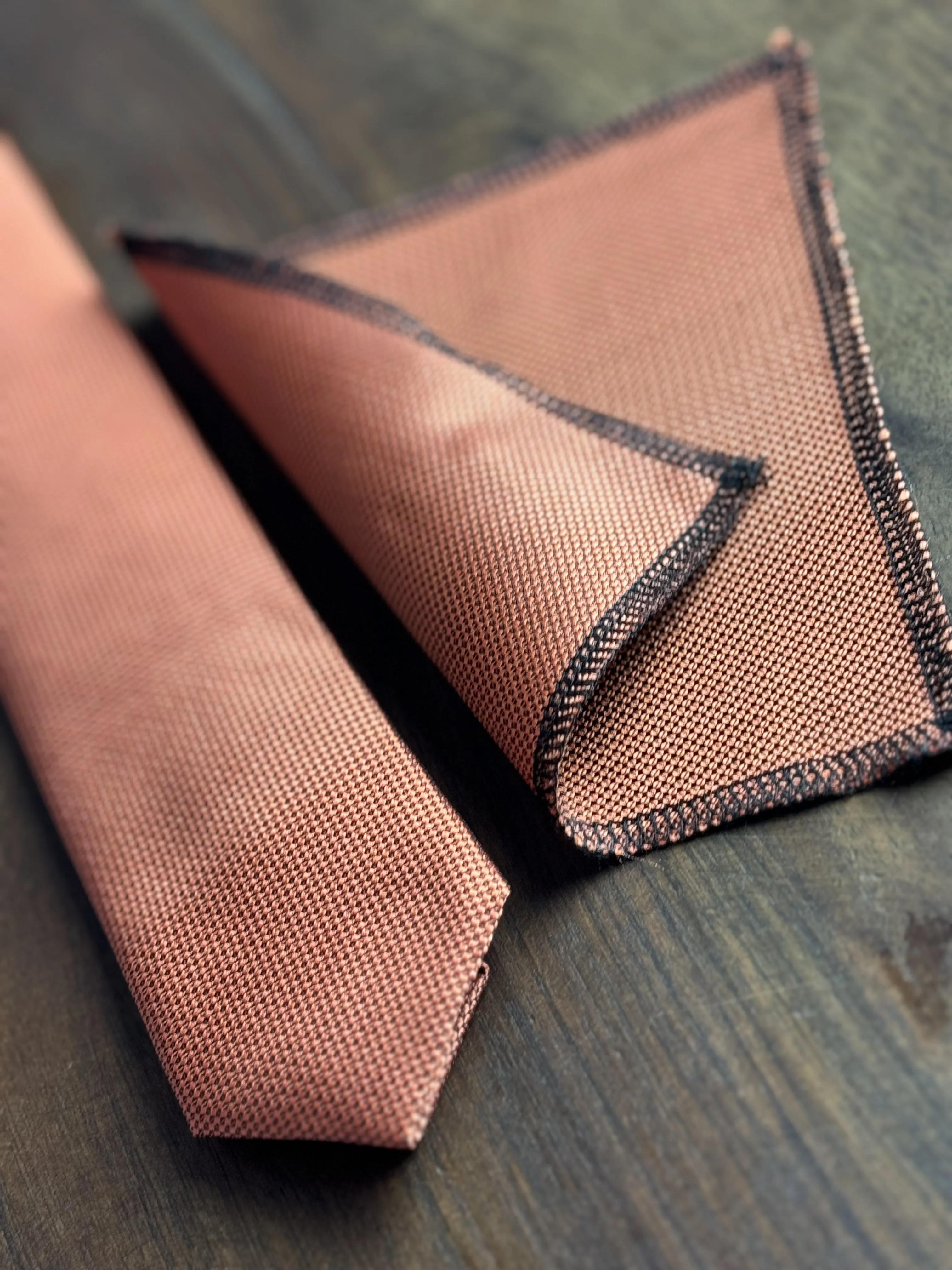 Men’s Oxford Weave Slim Tie Formal Neckwear- Orange