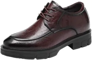 Mens Oxfords Leather Dress Shoes Business Casual Derby Shoe Comfortable Cowhide Soles Non-Slip Slip-On Walking Shoes
