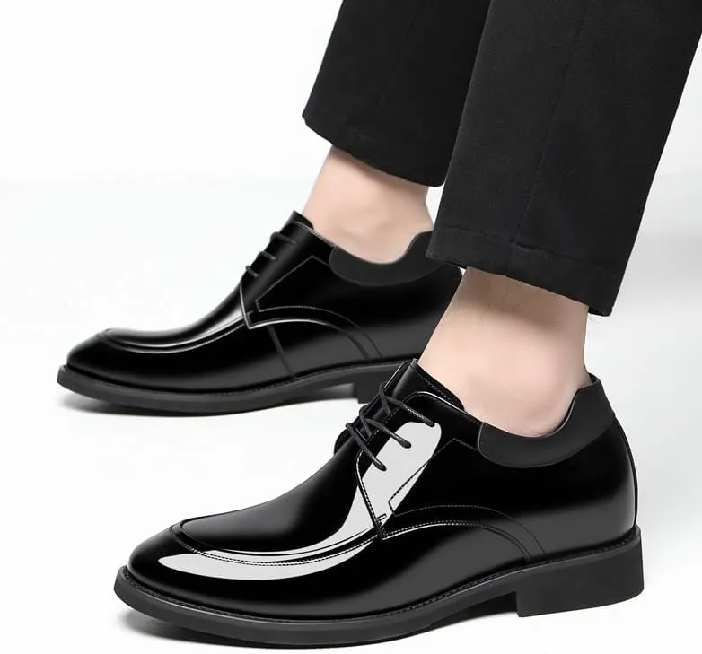 Men's Oxfords Shoes Classic Patent Lace-up Formal Brogue Shoes Comfortable Wedding Party Dress Shoes for Men(6.5)