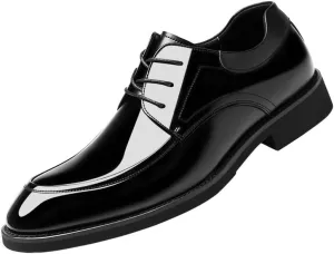 Men's Oxfords Shoes Classic Patent Lace-up Formal Brogue Shoes Comfortable Wedding Party Dress Shoes for Men(6.5)