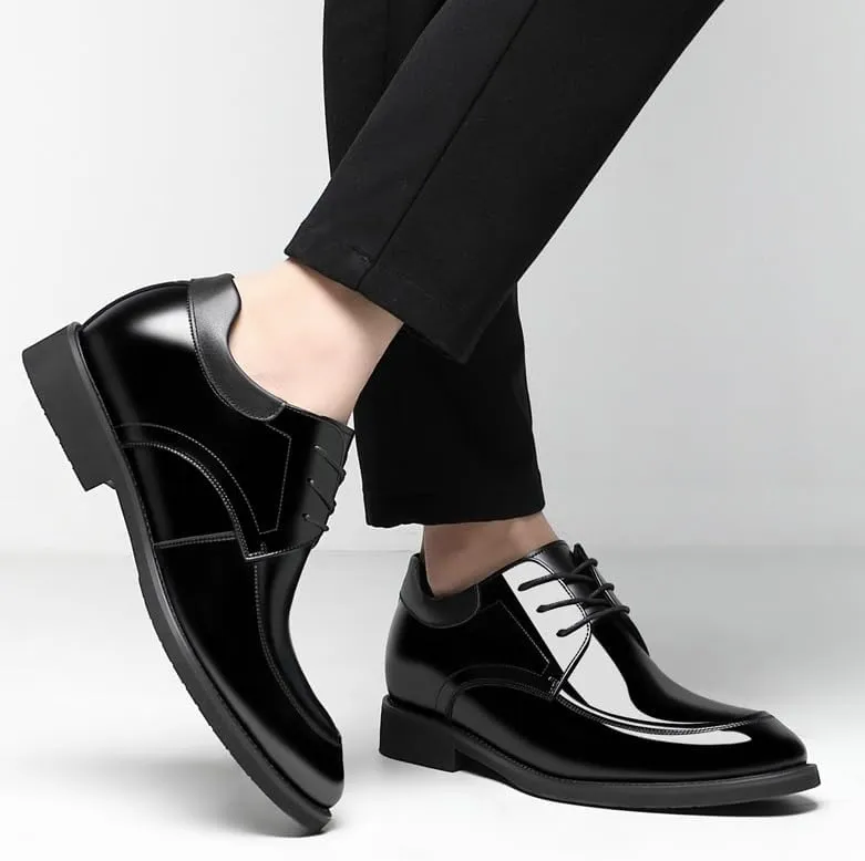 Men's Oxfords Shoes Classic Patent Lace-up Formal Brogue Shoes Comfortable Wedding Party Dress Shoes for Men(6.5)