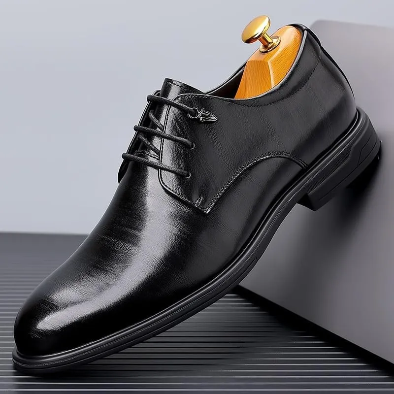 Men's Patent Leather Brogue Oxford Shoes - Stylish Dress Shoes for Business, Weddings, and Office Wear