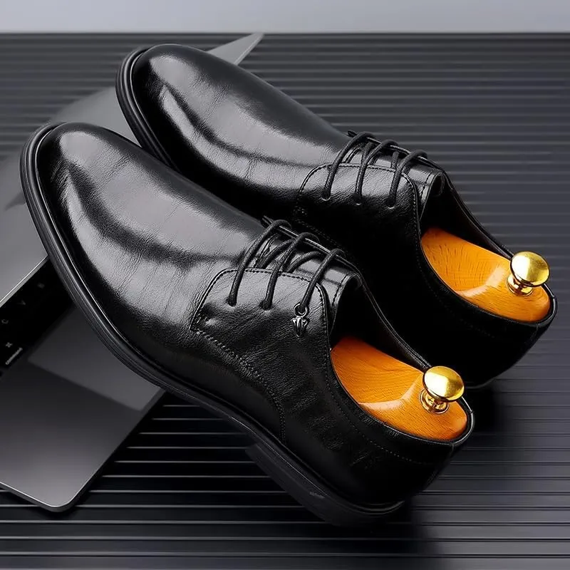 Men's Patent Leather Brogue Oxford Shoes - Stylish Dress Shoes for Business, Weddings, and Office Wear