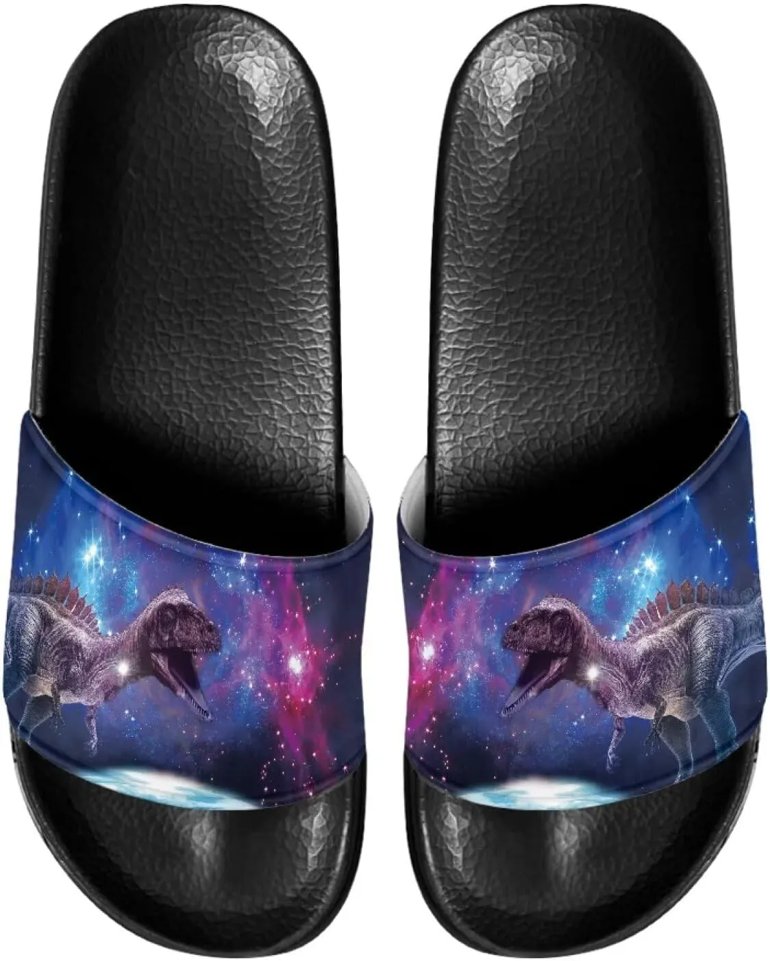 Mens Pillow House Slide Sandals Non-Slip Black Bath Sandals Wide Width EVA Flat Shoes Quick Drying Peep Toe Slippers Beach Dress Shoes
