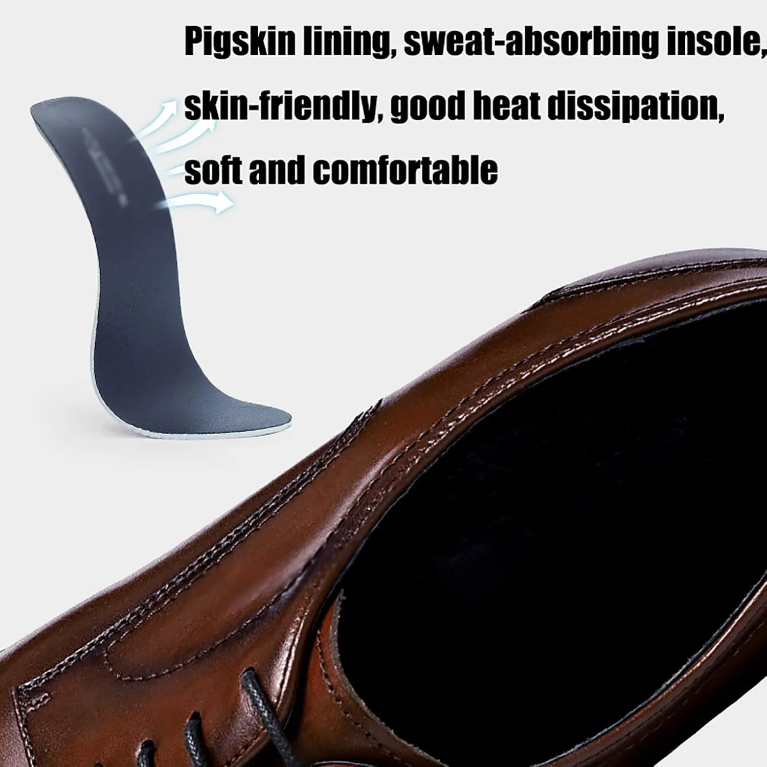 Men's Premium Dress Shoes for Business and Weddings Breathable Cowhide Oxfords with Non-Slip Rubber Sole, Formal Office and Event Footwear