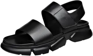 Men's Slip-On Leather Derby Shoes - Elastic Side Panels with Lightweight Outsole for Business Trips & Events
