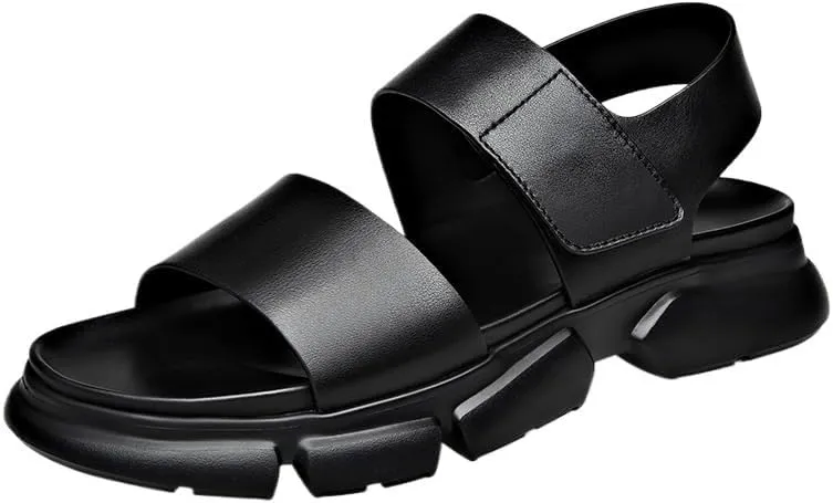 Men's Slip-On Leather Derby Shoes - Elastic Side Panels with Lightweight Outsole for Business Trips & Events