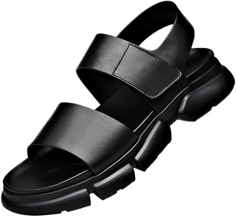 Men's Slip-On Leather Derby Shoes - Elastic Side Panels with Lightweight Outsole for Business Trips & Events