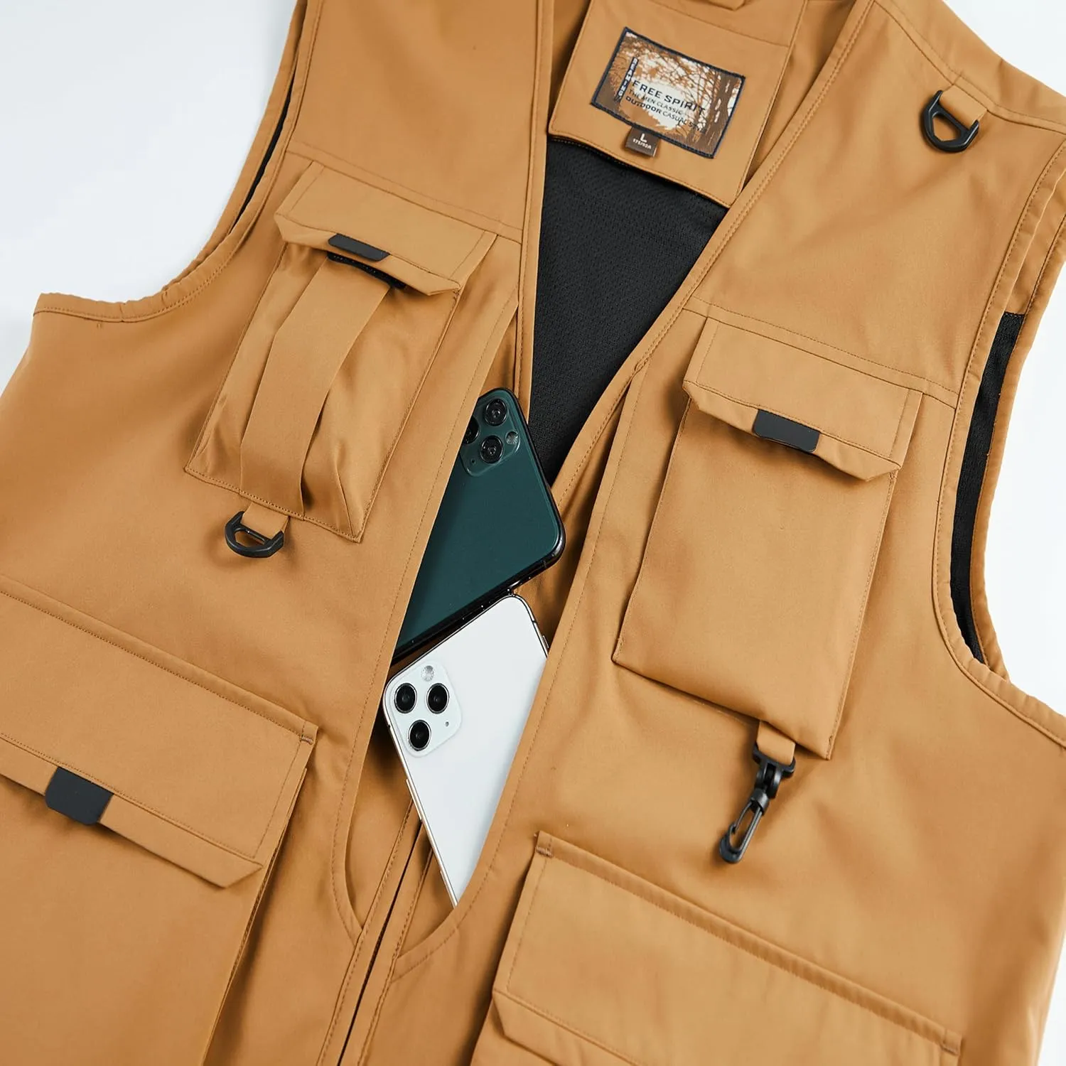 Men's Softshell Fishing Vest Outdoor Lightweight Waistcoat Waterproof Utility Cargo Sleeveless Jacket