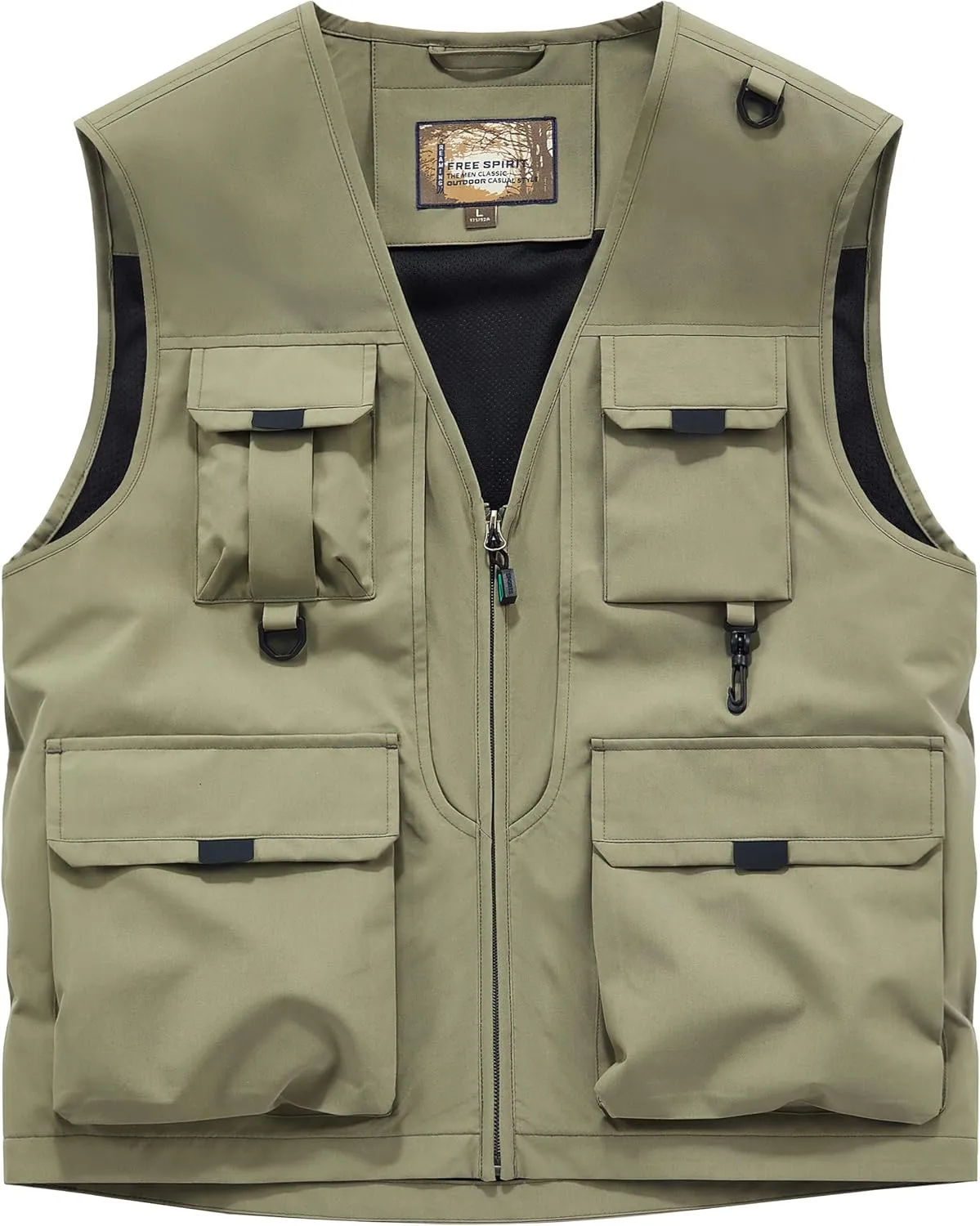 Men's Softshell Fishing Vest Outdoor Lightweight Waistcoat Waterproof Utility Cargo Sleeveless Jacket