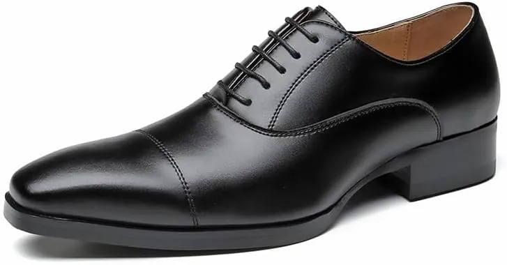 Mens Split Toe Derby Oxford Dress Shoes Genuine Leather British Style Lace Up Business Formal Office Work