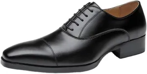 Mens Split Toe Derby Oxford Dress Shoes Genuine Leather British Style Lace Up Business Formal Office Work