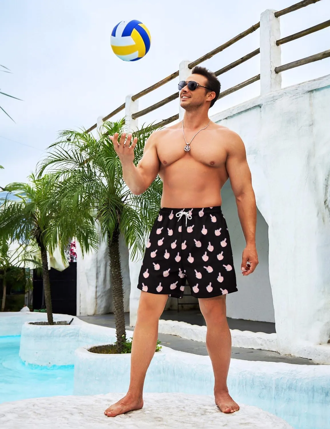 Mens Swim Trunks Swimming Trunks with Compression Liner Board Shorts 7 inch Swim Shorts Swimsuit