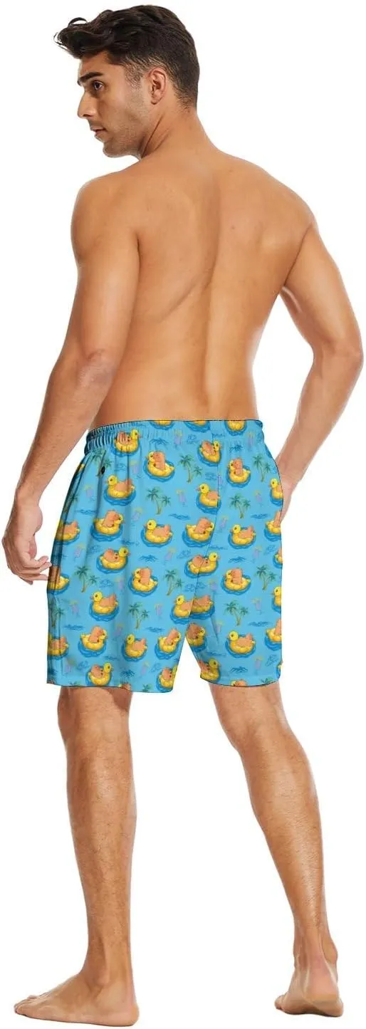 Mens Swim Trunks Swimming Trunks with Compression Liner Board Shorts 7 inch Swim Shorts Swimsuit