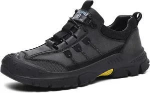 Men's Waterproof Hiking Shoes Leather Casual Outdoor Low Walking Trekking Shoes for Men