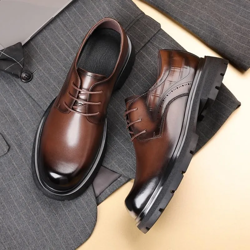 Men's Waterproof Oxford Shoes Non-Slip Rubber Sole Men Formal Derby Shoes Business Tuxedo Shoes