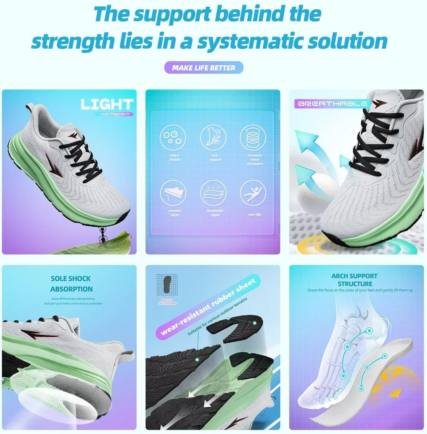 Men's Wide Toe Walking Shoes Casual Trail Running Sneakers Cross-Trainer Tennis Non Slip Athletic Gym Workout Soft Sole